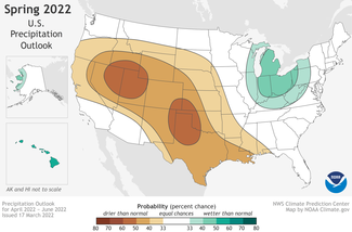 April - June 2022 Spring Precipitation Outlook from Climate Prediction Center