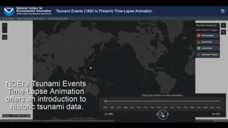 Moving image showing the basic use of the Tsunami Time-Lapse Animation Tool.