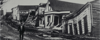 Photo of Valdivia Chile earthquake damage in 1960