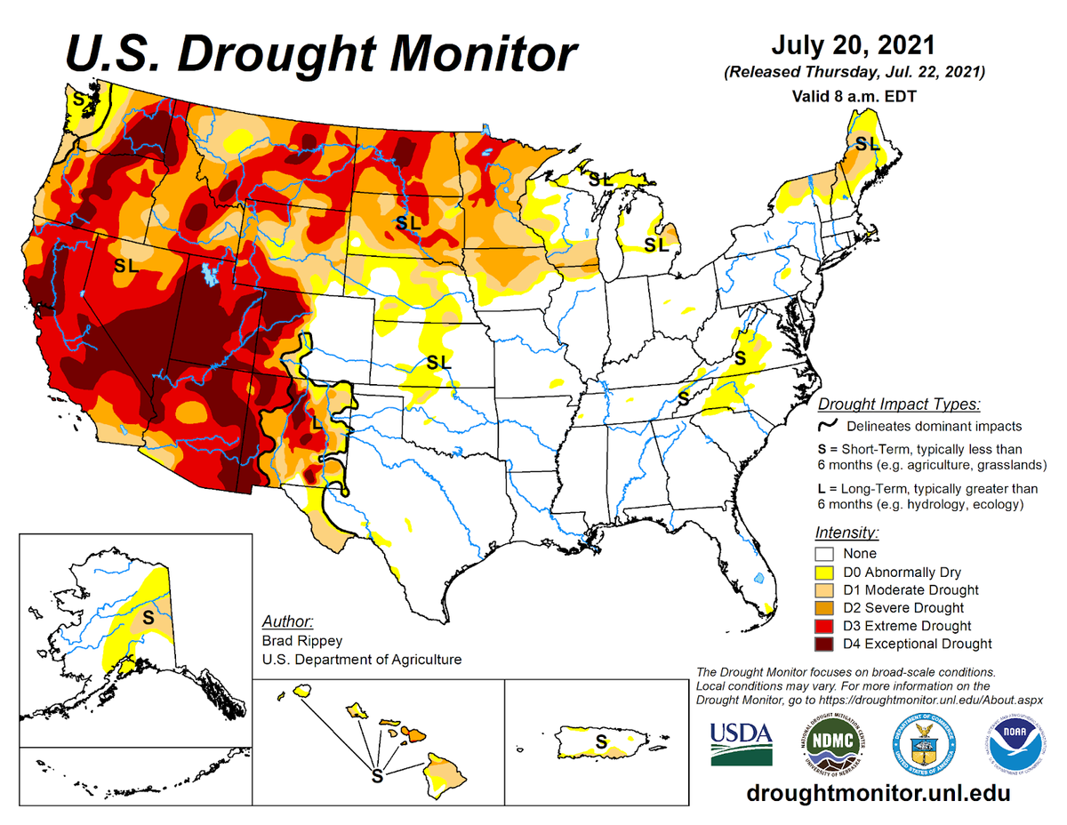United States Drought Monitor for July 20, 2021