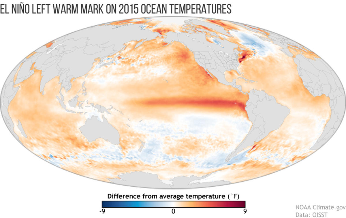 Map of Global Sea Surface Temperature in 2015