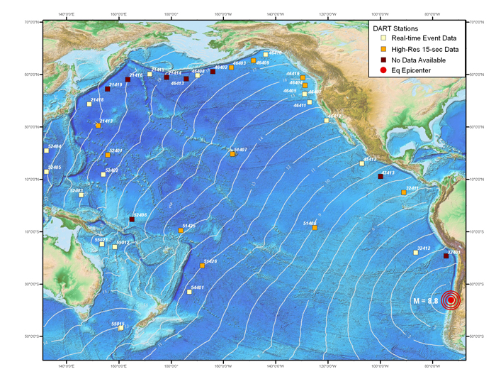 Tsunami Travel Time Map