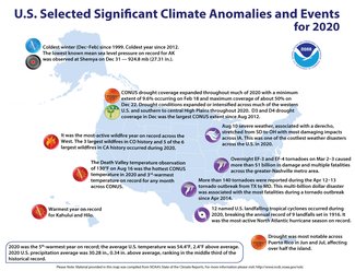 2020 Annual Significant Climate Events Map