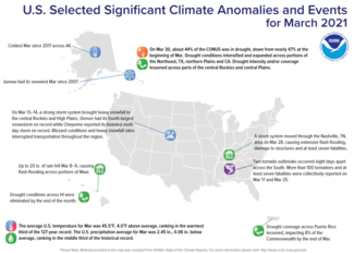 March 2021 US Significant Climate Events Map