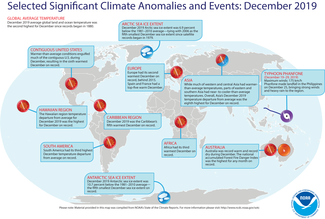 December 2019 Global Significant Climate Events Map