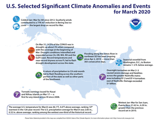 March 2020 U.S. Significant Climate Events Map