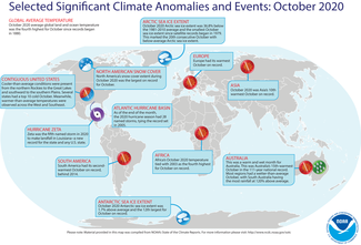 October 2020 Global Significant Climate Events Map