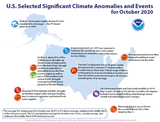 October 2020 US Significant Climate Events Map