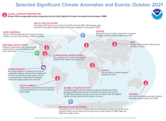 October 2021 Global Significant Climate and Weather Events Map
