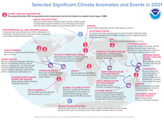 2021 Global Selected Significant Climate Events Map