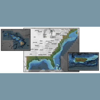 Coverage of NCEI's updated Coastal Relief Models (1 arc-second cell size or approx. 30 m) encompasses the U.S. Eastern Seaboard, Gulf of Mexico, Puerto Rico/U.S. Virgin Islands, and Hawaii.