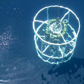 Photo of a CTD device in the Gulf of Mexico from NOAA