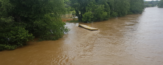 Photo of May 2018 flooding of the French Broad River in Asheville, North Carolina