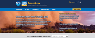Graphic introducing the redesigned Drought.gov