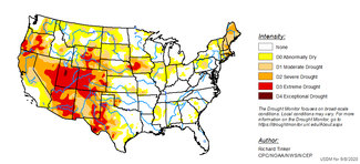 U.S. Drought Monitor Map of September 8, 2020