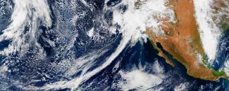 Satellite image of an atmospheric river