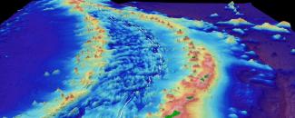 Bathymetry image of the Mariana Trench