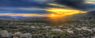 Picture of the Texas desert at sunset