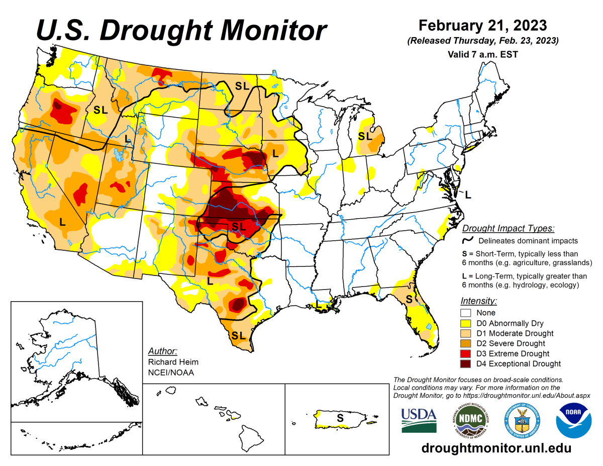 Us Drought Weekly Report For February 21 2023 National Centers