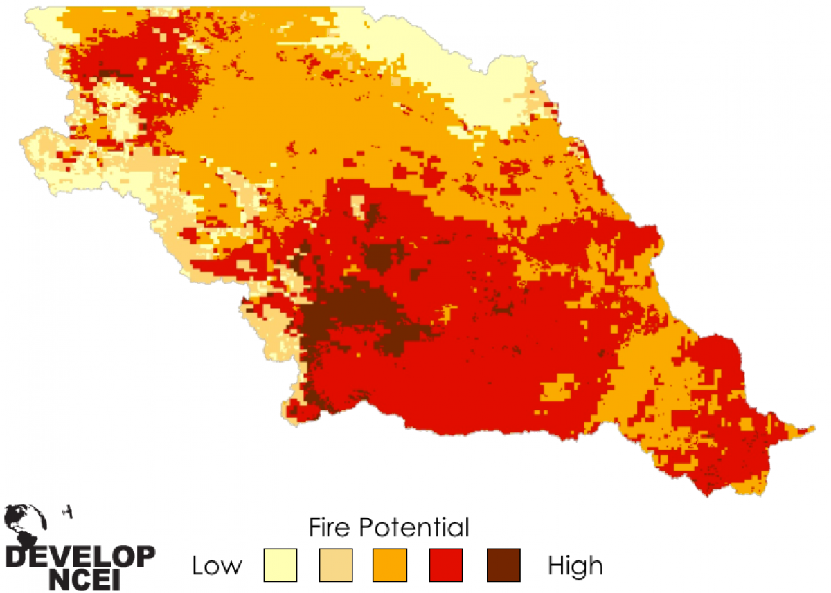 Map of fire potential in the Missouri River Basin
