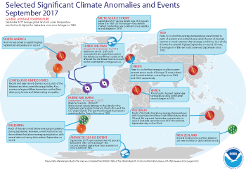 September 2017 Selected Climate Anomalies and Events Map