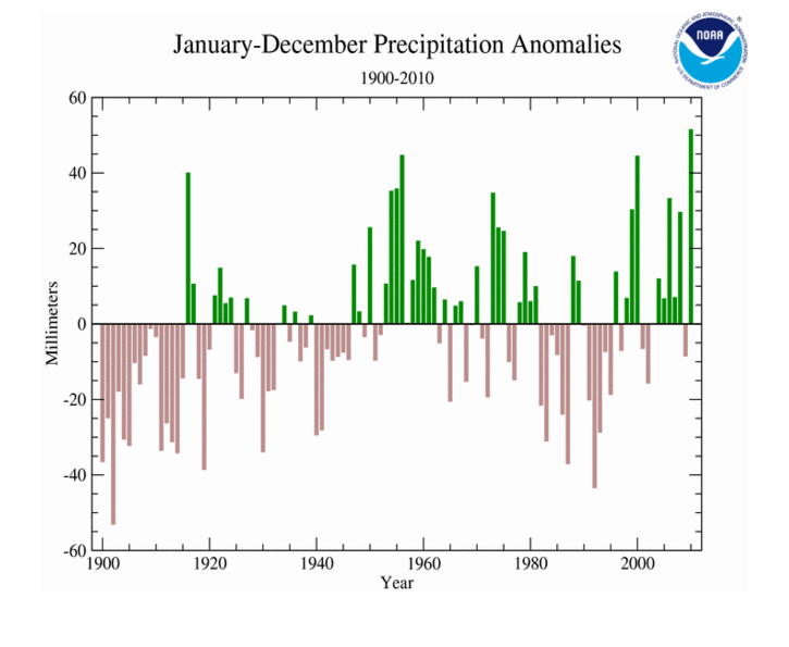 January–December 2010 Precipitation Anomalies