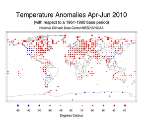 April–June Land Surface Temperature Anomalies in degree Celsius