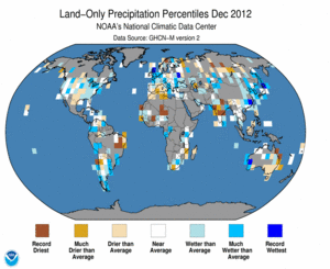 December Land-Only Precipitation Percentiles