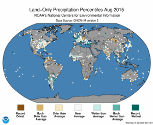 August Land-Only Precipitation Percentiles