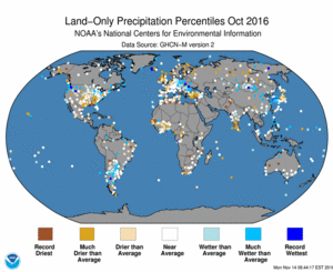 OctoberLand-Only Precipitation Percentiles