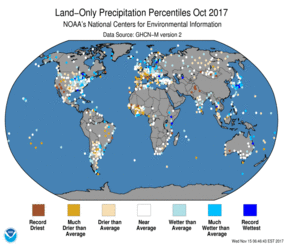 October Land-Only Precipitation Percentiles