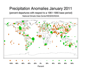 January 2011 Precipitation Percent Departures