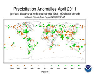April 2011 Precipitation Percent Departures
