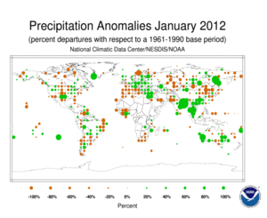 January 2012 Precipitation Percent Departures