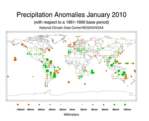January 2010 Precipitation Anomalies in Millimeters