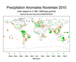 November 2010 Precipitation Anomalies in Millimeters