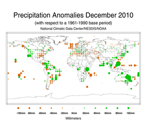 December 2010 Precipitation Anomalies in Millimeters
