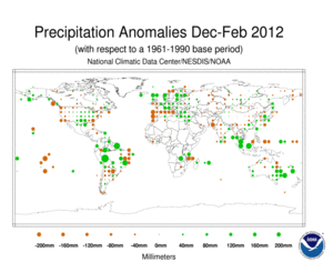 December 2011 – February 2012 Precipitation Anomalies in Millimeters