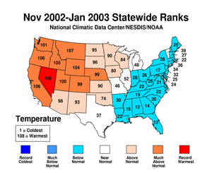 State Temperature Ranks