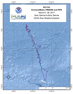 Okeanos Explorer (EX1703): CAPSTONE Howland/Baker PRIMNM and PIPA (ROV/Mapping) Overview Map