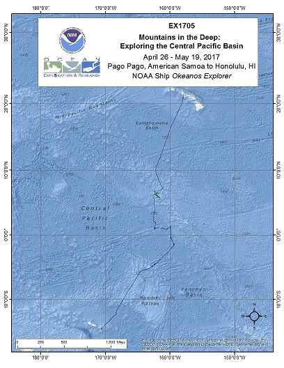 American Samoa, Kingman/Palmyra, Jarvis (ROV & Mapping) - EX1705 Overview Map